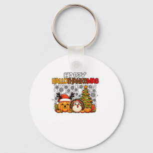 Porte-clés HalloMerciMas Drôle Mignonne Halloween Thanksgivin