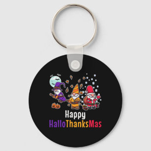 Porte-clés Hallothankmas Gnomes Halloween Thanksgiving Christ