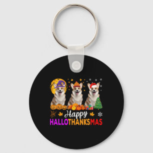 Porte-clés Hallothanksmans de Noël de Corgi Dog Halloween