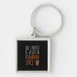 Porte-clés Halloween All I Need Is Jesus And Pumpkin Birthday