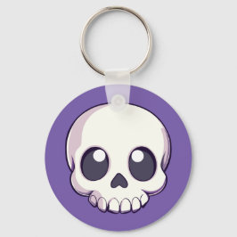Porte-clés Halloween au crâne de caricature mignon