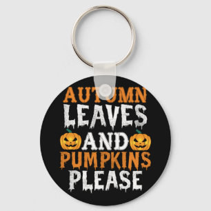 Porte-clés Halloween Autumn Leaves and Pumkins Birthday