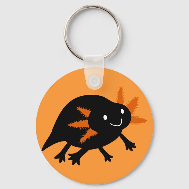 Porte-clés Halloween Axolotl noir (Recto)