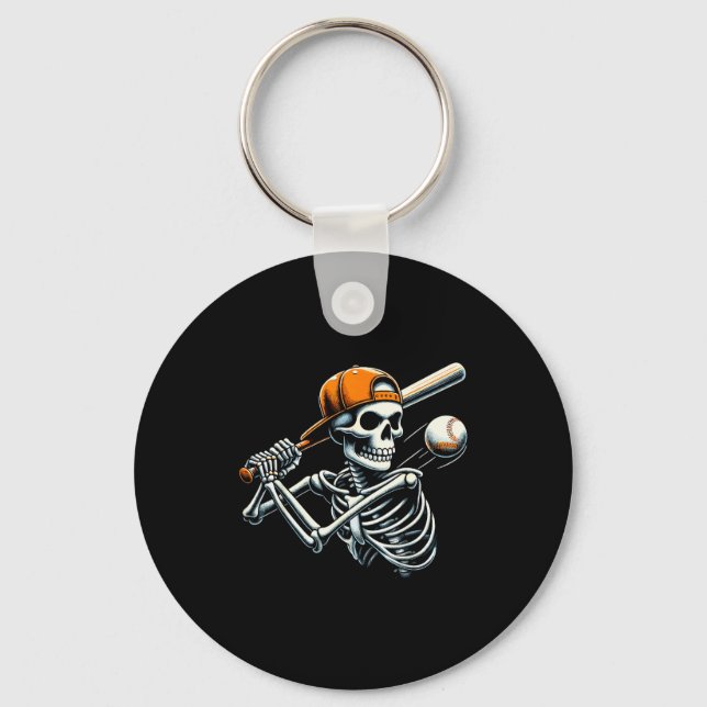 Porte-clés Halloween Boys Batting Skeleton Baseball  (Recto)