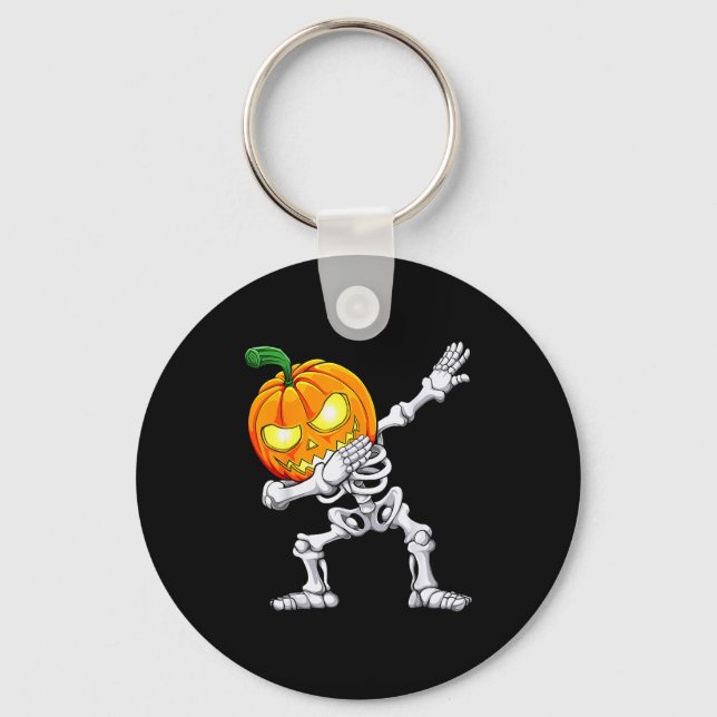 Porte-clés Halloween Boys Dabbing Skeleton Y Pumpkin Jack O L (Recto)