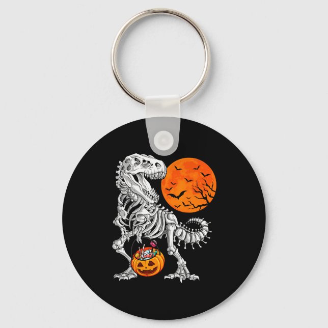 Porte-clés Halloween Boys Dinosaur Skeleton T Rex Y Pumpkin M (Recto)