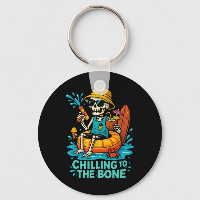 Porte-clés Halloween Chilling Été À L'Os Skeleton Flo (Recto)