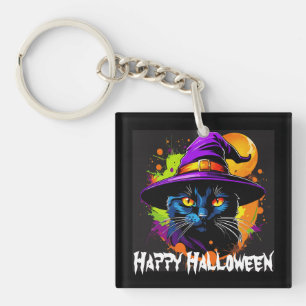 Porte-clés Halloween Coloré Majestic Chat noir