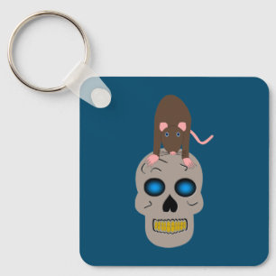 Porte-clés Halloween crâne gothique et rat Halloween Personna
