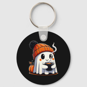 Porte-clés Halloween Cute Kawaii Ghost Boire Café Femmes