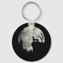 Porte-clés Halloween Dachshund Et Lune