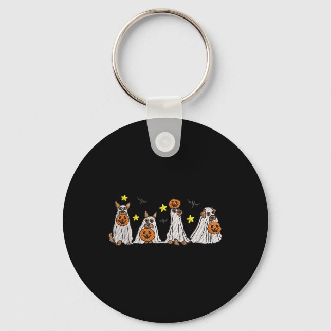 Porte-clés Halloween Femmes Ghost Chien Broderie Effet Concep (Recto)