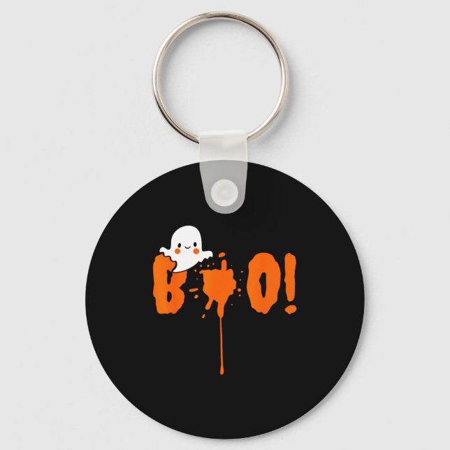 Porte-clés Halloween Funny Cute Ghost Boo! Design Gift  (Recto)