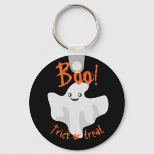 Porte-clés Halloween Ghost Boo ! Tracer ou traiter noir