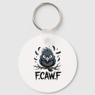 Porte-clés Halloween gothique de la lune F-caw-f Raven, Noir