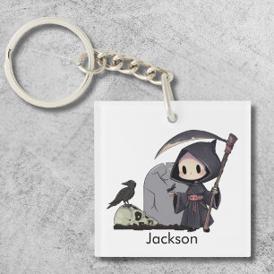 Porte-clés Halloween gothique du corbeau éffrayant de faucheu