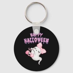 Porte-clés Halloween mignonne rose Fantôme Automne Vêtements 