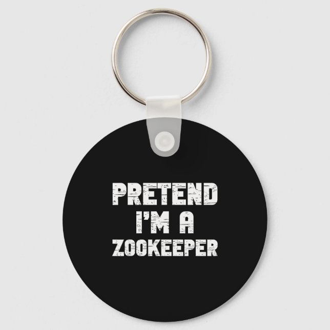 Porte-clés Halloween Pretend I'm A Zookeeper Costume Lazy Zoo (Recto)