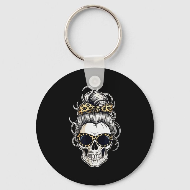 Porte-clés Halloween Shirt For Women Skull , Leopard  (Recto)