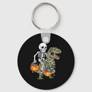 Porte-clés Halloween Skeleton équitation maman Dinosaur T Rex