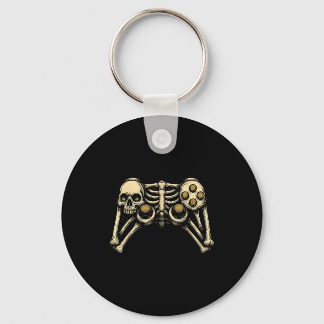 Porte-clés Halloween Skeleton Gamer Gaming Controller Costume (Recto)