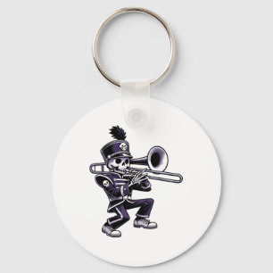Porte-clés Halloween Skeleton School Marche Band Trombone P