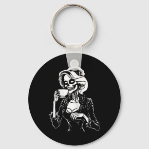 Porte-clés Halloween Squelette Lazy Crâne Boire Café Coût