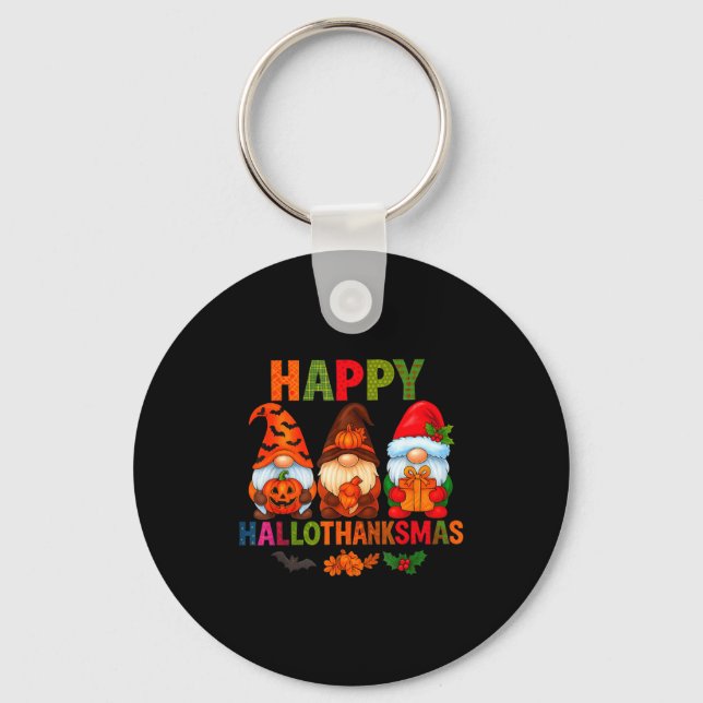 Porte-clés Halloween Thanksgiving Christmas Happy Hallothanks (Recto)