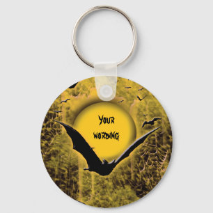 Porte-clés Halloween vacances chauve-souris araignée lune web