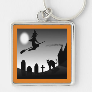 PORTE-CLÉS HALLOWEEN WITCH SILHOUETTE PORTE - CLÉ