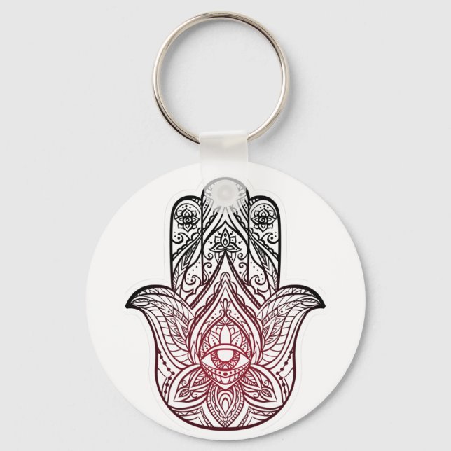 Porte-clés Hamsa avec motif boho (Recto)