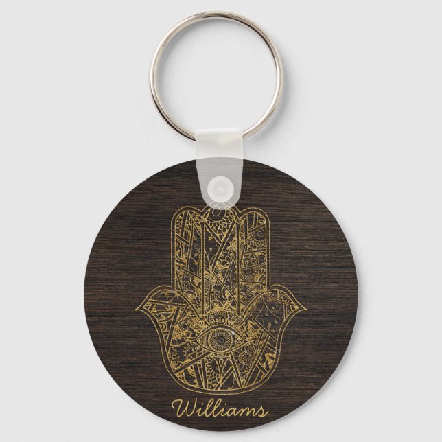 Porte-clés HAMSA Main de Fatima symbole amulet design (Recto)