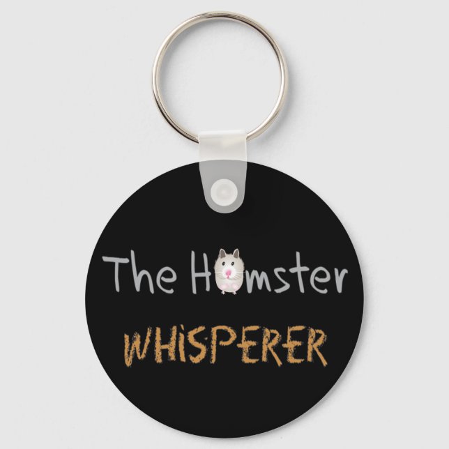 Porte-clés Hamster Lover Cadeaux "The Hamster Whisperer" (Recto)