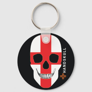 Porte-clés HANDSKULL Angleterre, Happy skull, drapeau d'Angle
