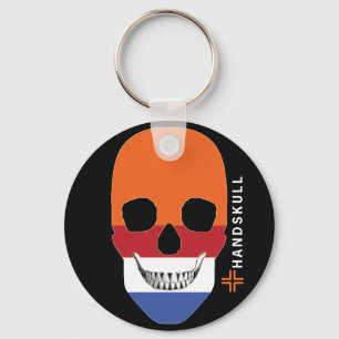 Porte-clés HANDSKULL Holland, Happy skull, drapeau hollandais