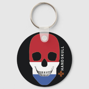 Porte-clés HANDSKULL Pays-Bas, Happy skull, drapeau Pays-Bas
