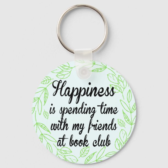 Porte-clés Happiness Book Club Amitié bibliophile (Recto)