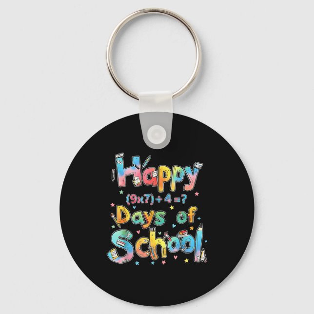Porte-clés Happy 67 Days Of School Math Equation Teacher Six  (Recto)