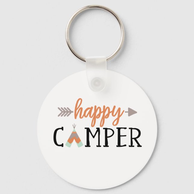 Porte-clés Happy Camper, Camping (Recto)