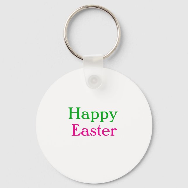 Porte-clés Happy easter boho vert rose enfants ajouter nom ti (Recto)