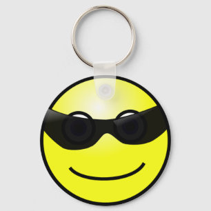 Porte-clés Happy Face avec Porte - clé lunettes de soleil