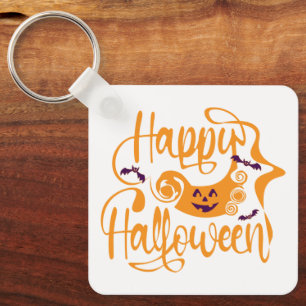 Porte-clés Happy Halloween chauves-souris Jack-o'-lantern