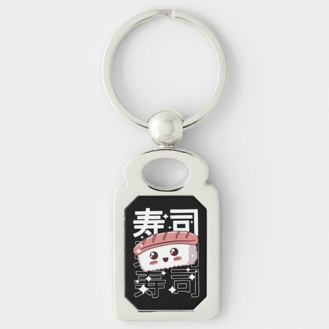 Porte-clés Happy Kawaii Sushi Japonais Alimentation Lover Cad (Devant)