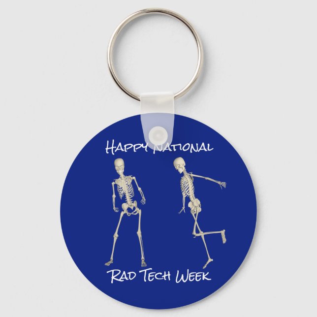 Porte-clés "Happy National Rad Tech Week" avec Skeletons (Recto)
