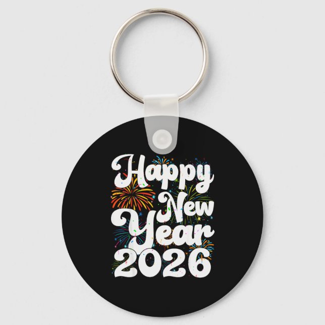 Porte-clés Happy New Year 2026 Nye Fireworks Cool New Years E (Recto)
