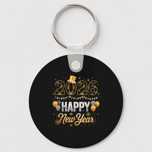 Porte-clés Happy New Year Party 2026 Ballon Family Matching M (Recto)