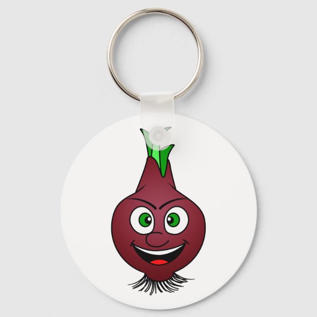 Porte-clés Happy Onion Vegan Vegetable Illustration (Recto)