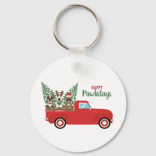 Porte-clés Happy Pawlidays Français Bulldogs Camion de ramass