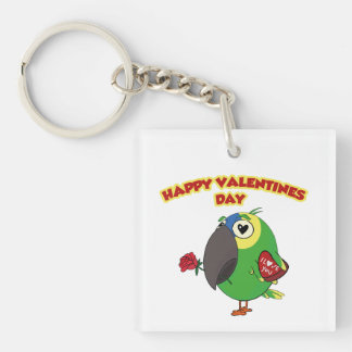 Porte-clés happy valentine parrot