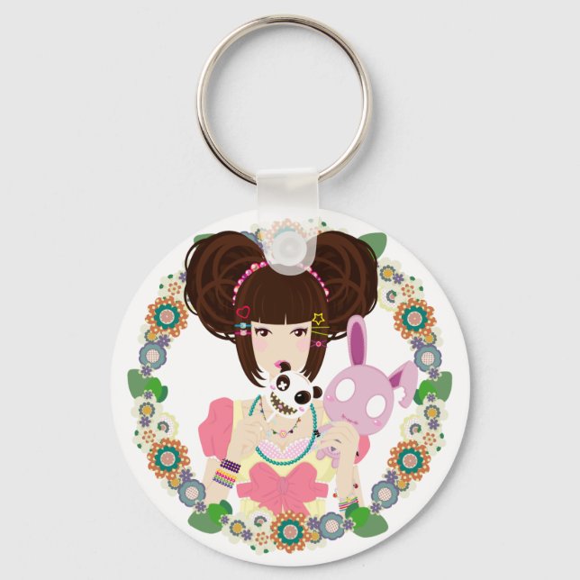 Porte-clés Harajuku Girl Yuriko - bordé (Recto)
